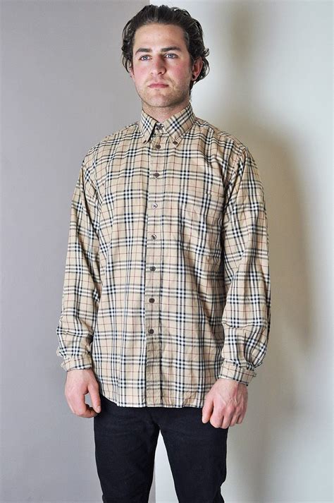 vintage burberry classic nova check long sleeve oxford shirt|Burberry Nova Check Shirt .